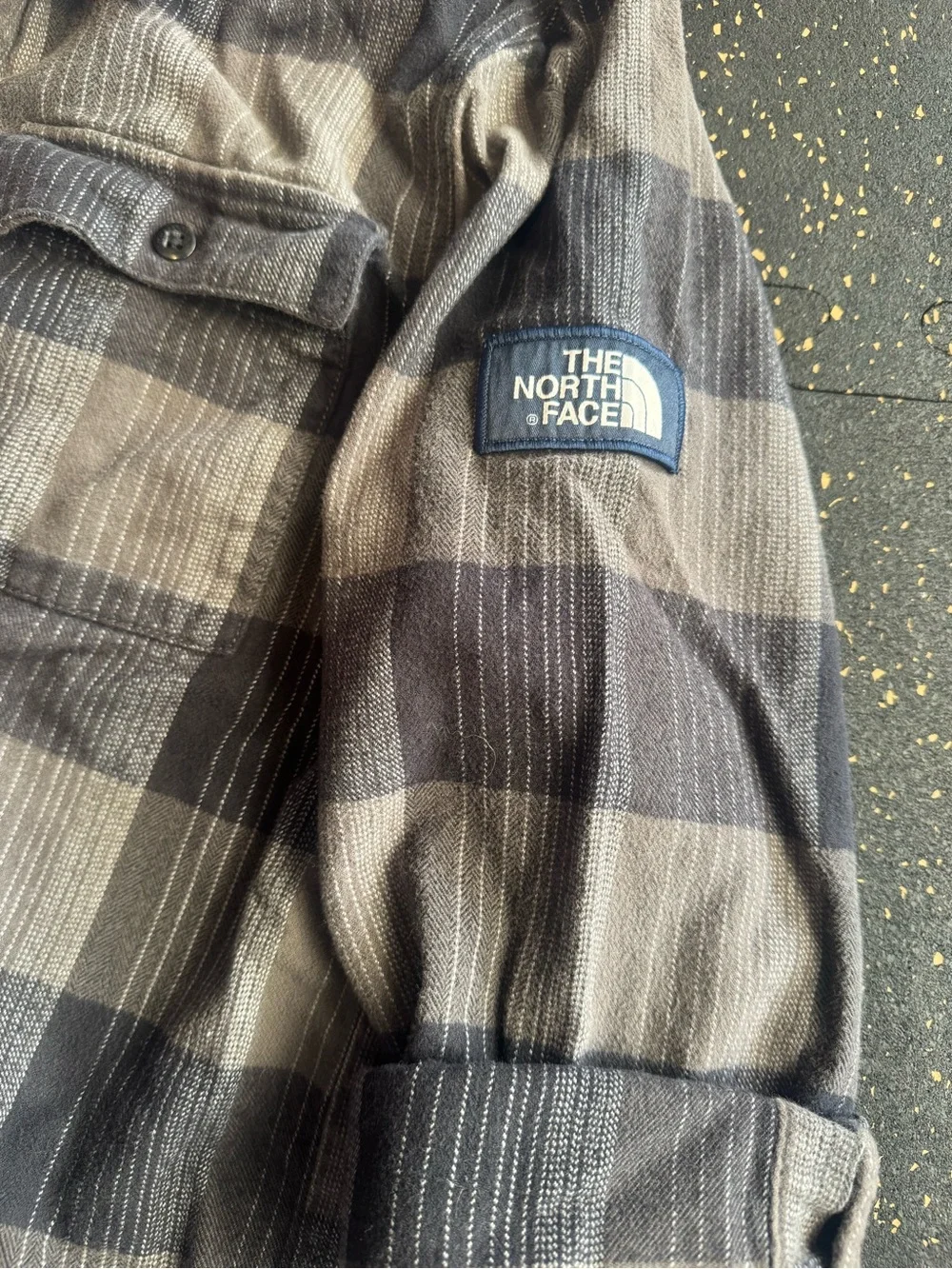 The North Face Men's Black & Grey Plaid Flannel Shirt